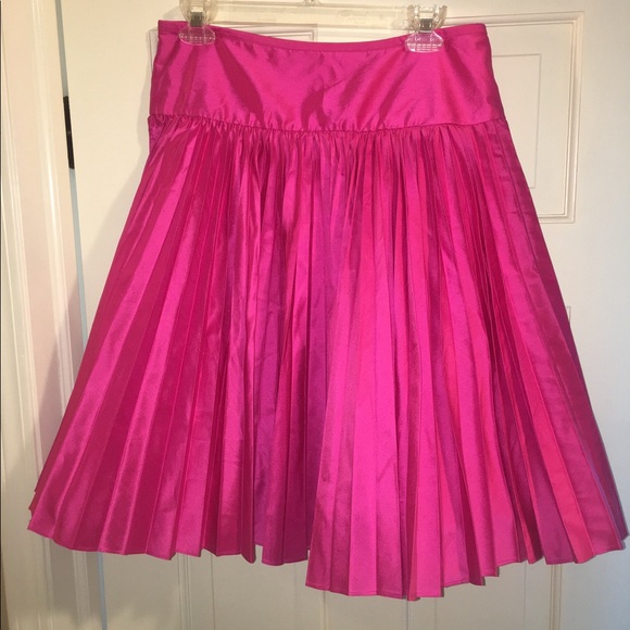 Silk Taffeta ball pleat skirt fuchsia - Picture 1 of 7